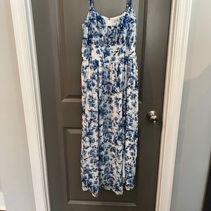 Abercrombie & Fitch Ruched Chiffon Midi Dress - - Large Tall